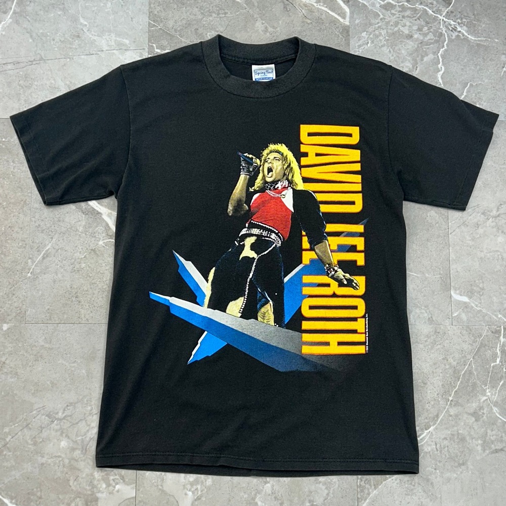80s Vintage David Lee Roth Graphic Tour Tee Men Medium Skyscraper Van Halen Rock